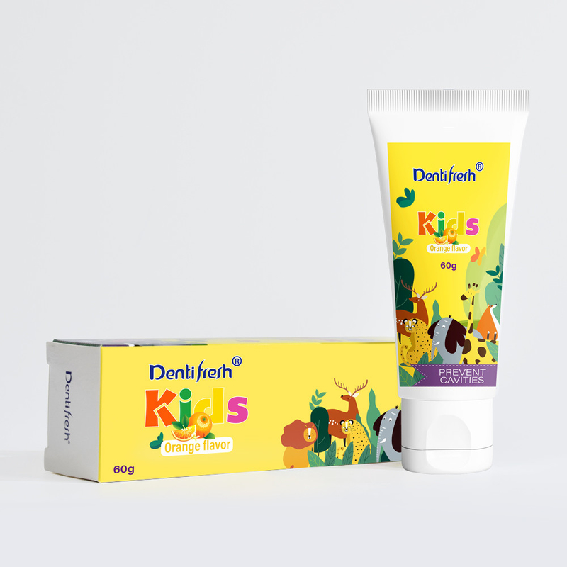 DENTIFRESH ৬০ গ্রাম কমলা স্বাদযুক্ত টুথপেস্ট কমলা স্বাদযুক্ত টুথপেস্ট শিশুদের জন্য মিনি ক্যাপাসিটি টুথপেস্ট
