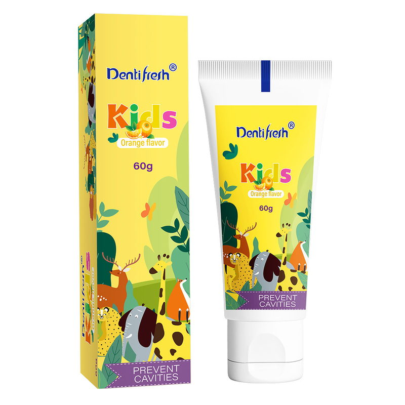 DENTIFRESH ৬০ গ্রাম কমলা স্বাদযুক্ত টুথপেস্ট কমলা স্বাদযুক্ত টুথপেস্ট শিশুদের জন্য মিনি ক্যাপাসিটি টুথপেস্ট