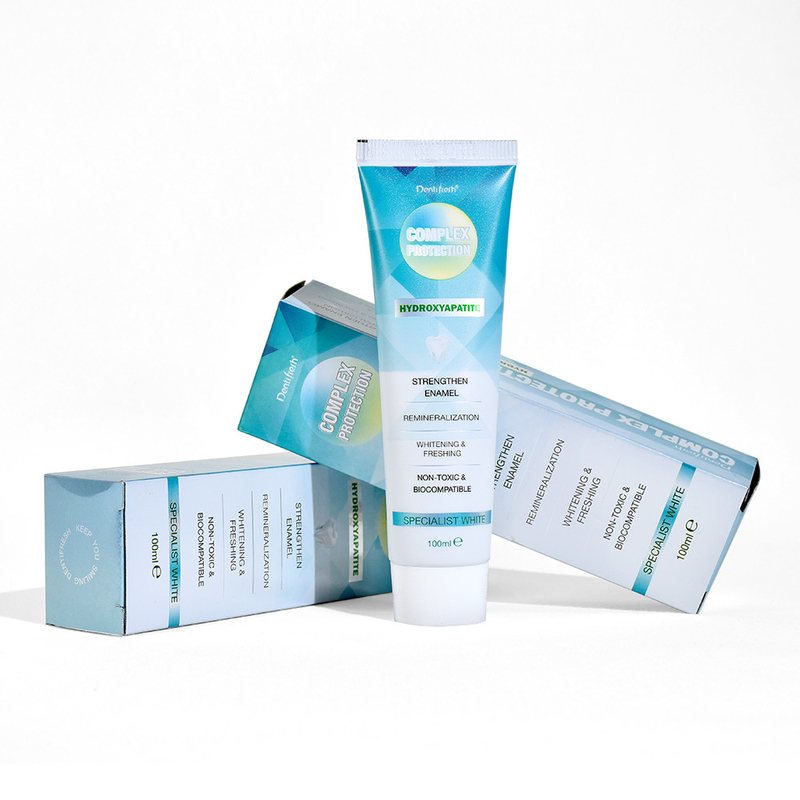 DENTIFRESH ১০০ গ্রাম হাইড্রোক্সিয়াপ্যাটাইট টুথপেস্ট মিন্ট স্বাদ টুথপেস্ট প্রাপ্তবয়স্কদের জন্য কাস্টম লোগো টুথপেস্ট