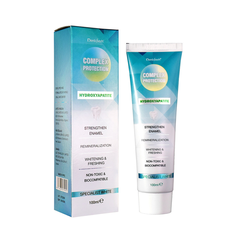 DENTIFRESH ১০০ গ্রাম হাইড্রোক্সিয়াপ্যাটাইট টুথপেস্ট মিন্ট স্বাদ টুথপেস্ট প্রাপ্তবয়স্কদের জন্য কাস্টম লোগো টুথপেস্ট