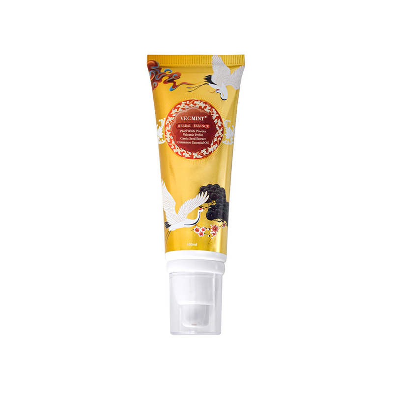 VECMINT Herbal Essence টুথপেস্ট - পার্ল হোয়াইট পাউডার, কপটিস রুট এক্সট্র্যাক্ট & ক্যামেলিয়া সিনেনসিস লিফ 100 মিলি