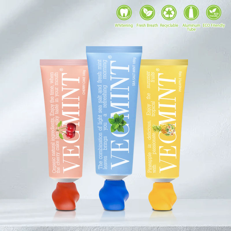 VECMINT চেরি কেক মৌখিক সতেজতা জন্য স্বাদযুক্ত টুথপেস্ট - জৈবিক প্রাকৃতিক উপাদান 100g পাইকারি কারখানা কাস্টম ডেলিভারি