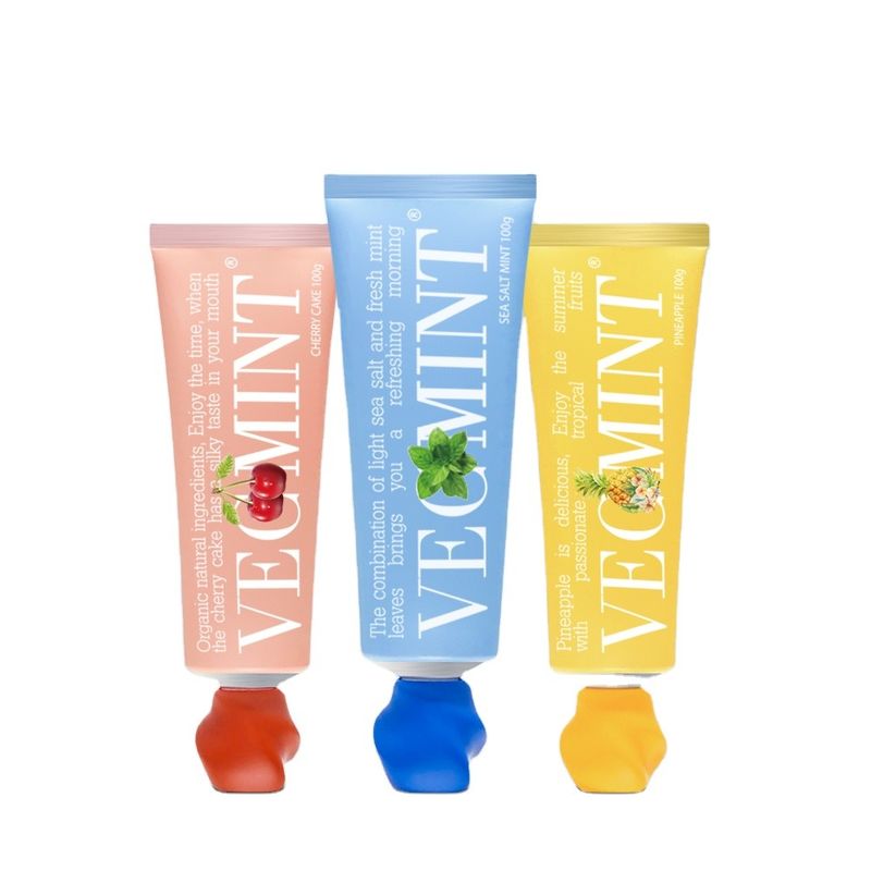 VECMINT চেরি কেক মৌখিক সতেজতা জন্য স্বাদযুক্ত টুথপেস্ট - জৈবিক প্রাকৃতিক উপাদান 100g পাইকারি কারখানা কাস্টম ডেলিভারি