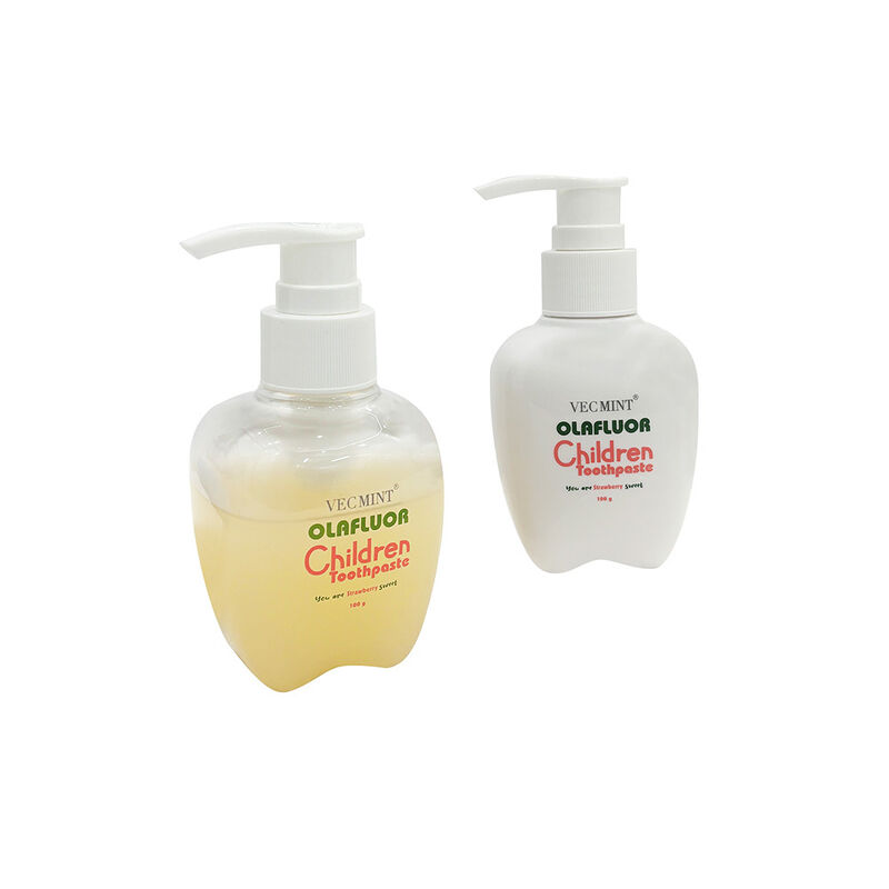 OLAFফ্লোর শিশুদের দাঁতের প্যাস্ট by VECMINT - 100g Pump Bottle Strawberry Flavor নিরাপদ মৌখিক যত্ন দাঁতের প্যাস্ট for Kids