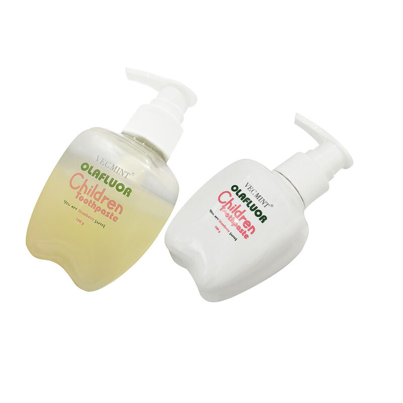 OLAFফ্লোর শিশুদের দাঁতের প্যাস্ট by VECMINT - 100g Pump Bottle Strawberry Flavor নিরাপদ মৌখিক যত্ন দাঁতের প্যাস্ট for Kids